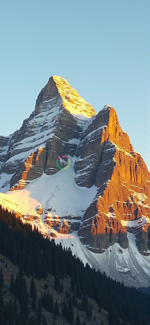 落日余晖下的壮丽雪峰摄影