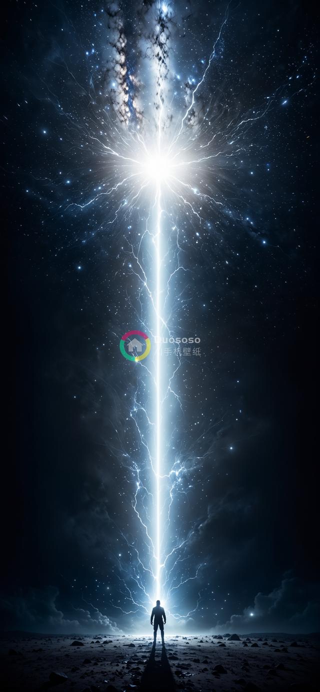 神秘光影之下：孤独男子与超自然天象的震撼对峙