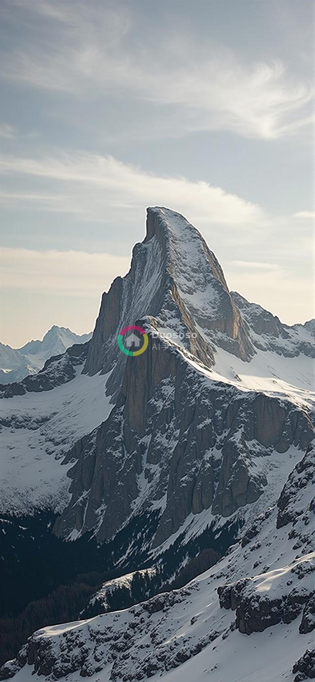 远眺雪峰耸立苍穹下的壮丽山川景观
