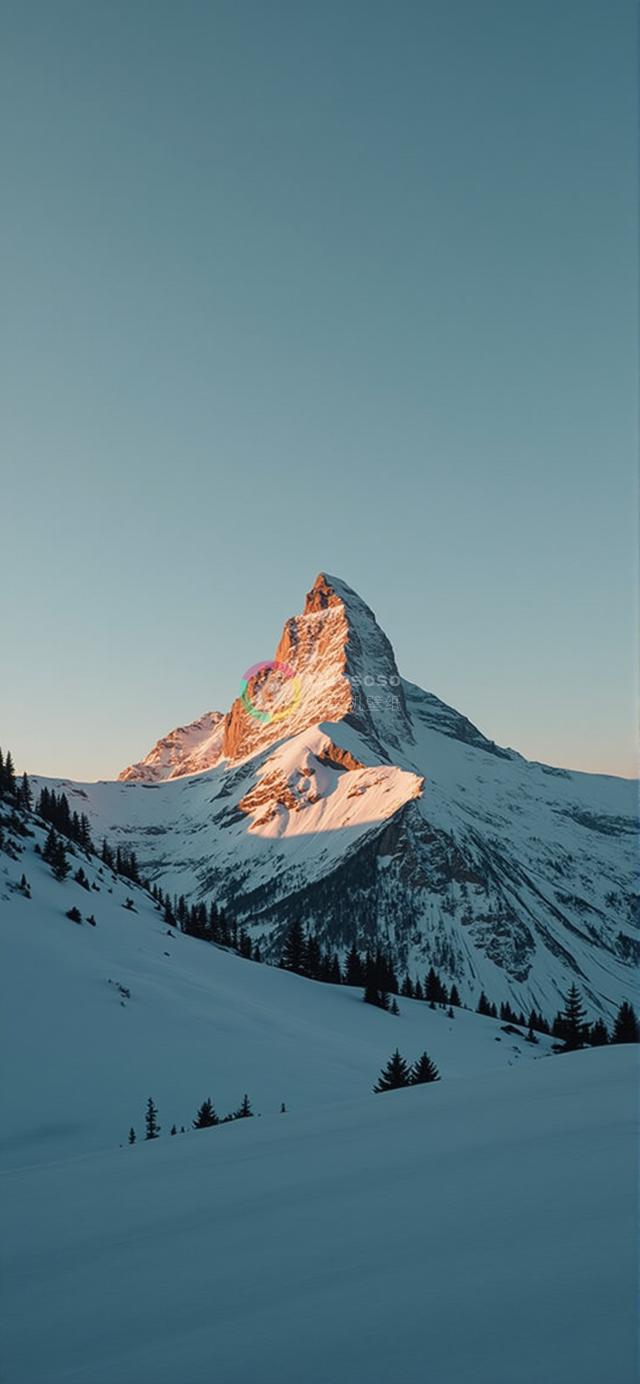 日落时分的瑞士阿尔卑斯山马特洪峰壮丽摄影