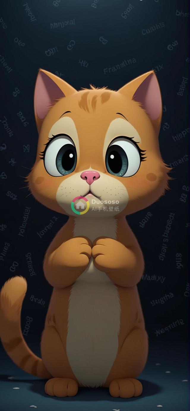 蓝色背景下的卡通风格橙色虎斑猫幼崽敬礼萌图，大眼好奇表情萌化人心