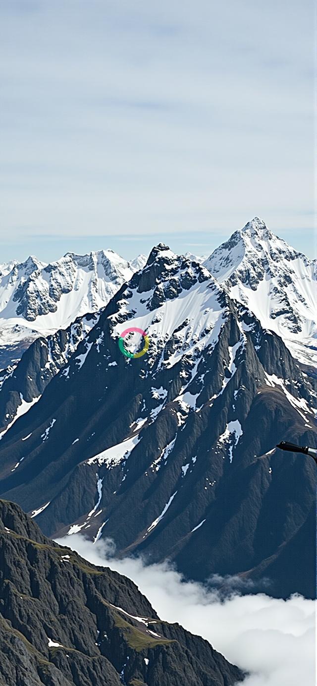雪峰云谷壮丽山川摄影：雄伟山峰与蓝天交相辉映