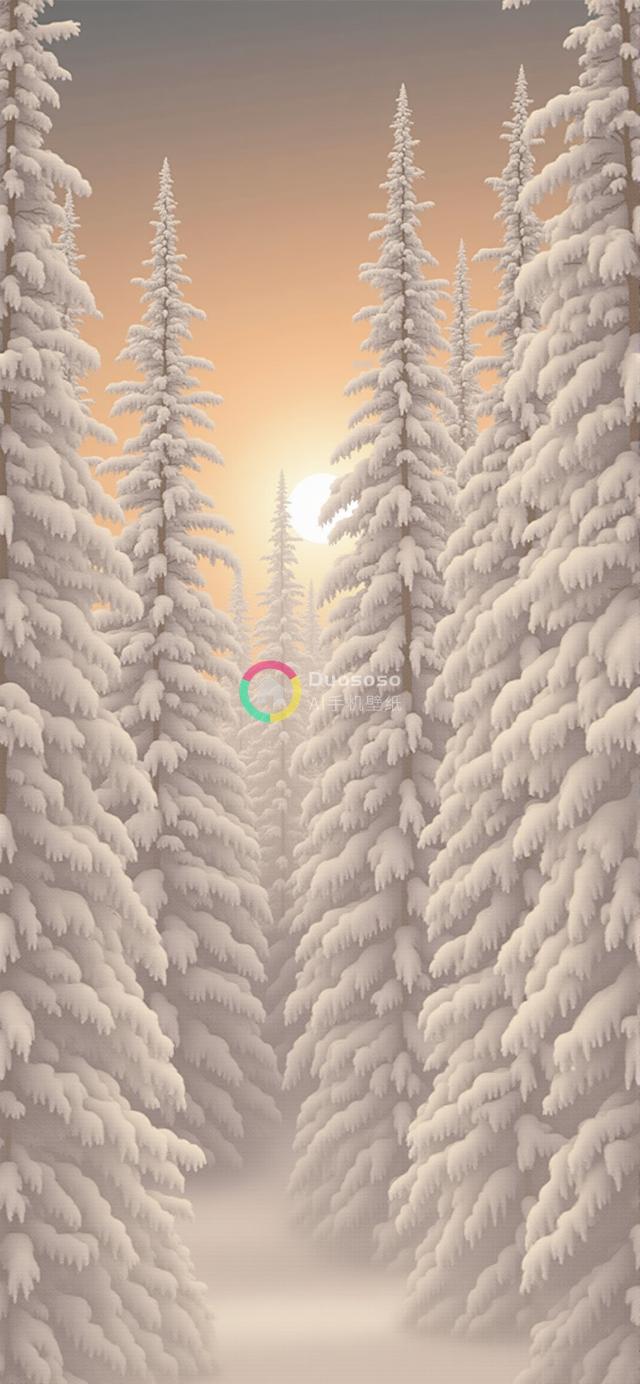 雪覆盖的宁静冬日森林：宛如仙境的永恒之美