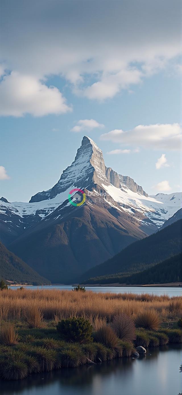 雪峰映湖光：宁静湖泊前的壮丽山川美景