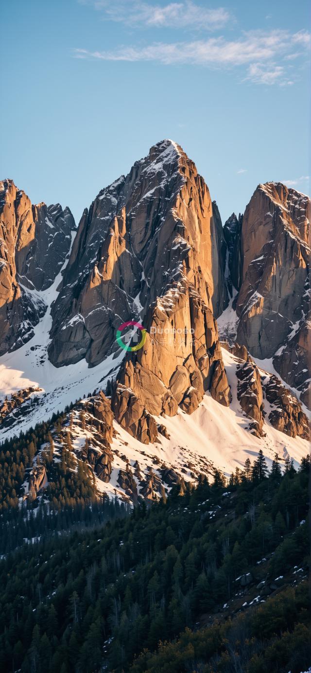 落日余晖下的壮丽雪山风光