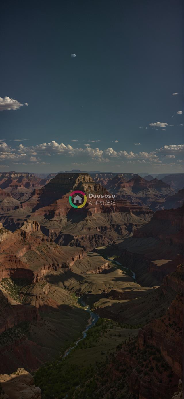 晨昏光影下的红橙峡谷河流仙境摄影