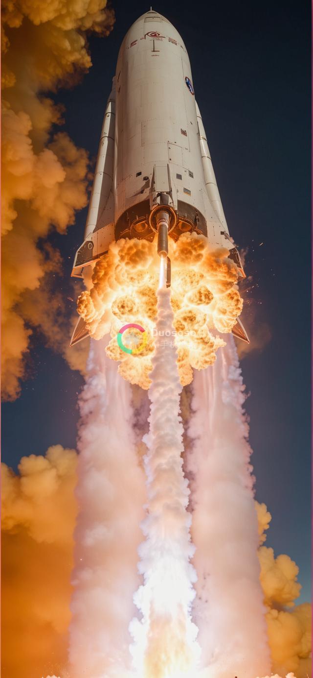 低角度直击白色火箭冲入深蓝天际的震撼瞬间