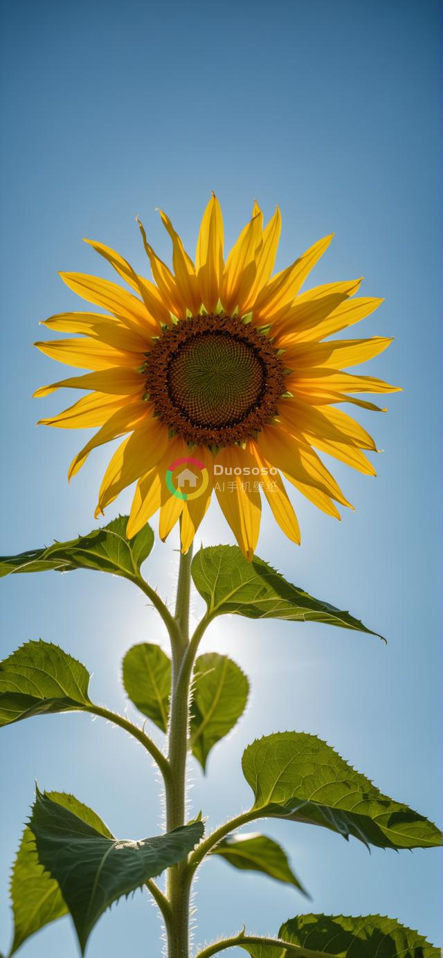 逆光下的夏日向日葵：艳黄绽放映晴空