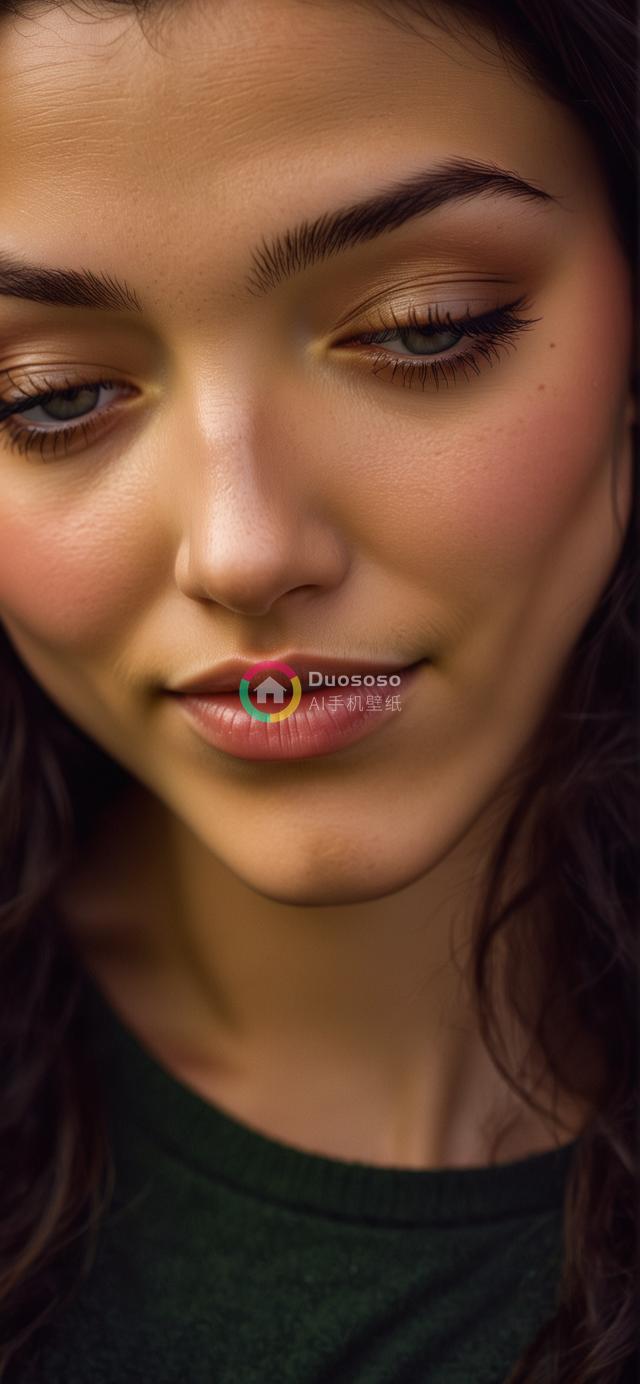 温柔微笑下的青春容颜：特写展现无瑕肌肤与沉静气质