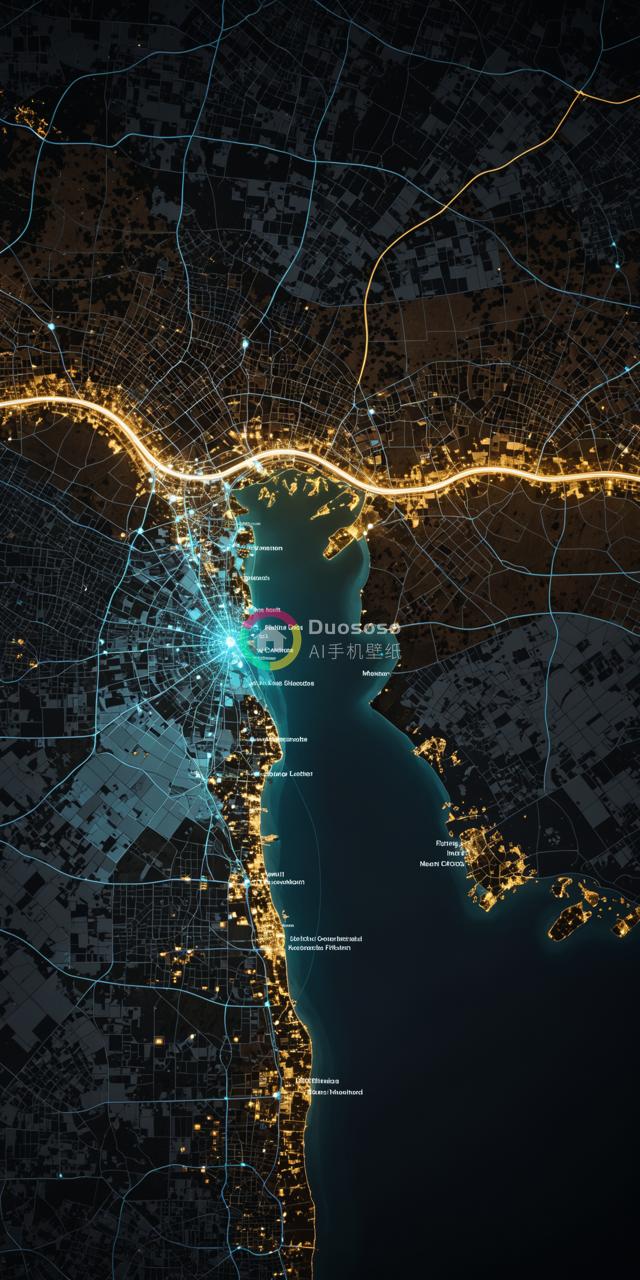 《荷兰南端夜空卫星图：Rotterdam及周边地区》