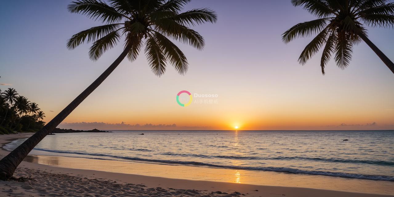 热带海滩日落：宁静与美丽