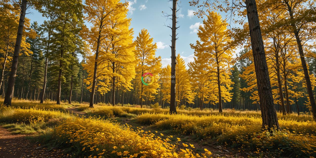 秋日森林画卷：金黄与温暖