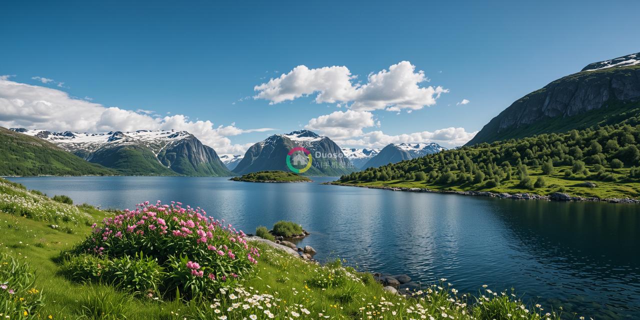 挪威夏日 fjord 静谧风光：雪山、植被与色彩交织的独特画卷