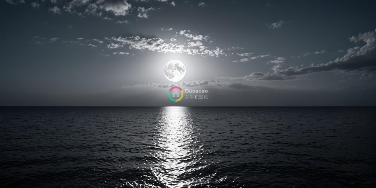 低角度：月夜海景的诗意瞬间