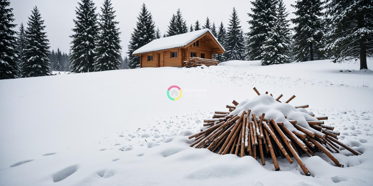 《冬日雪原上的温馨小屋》