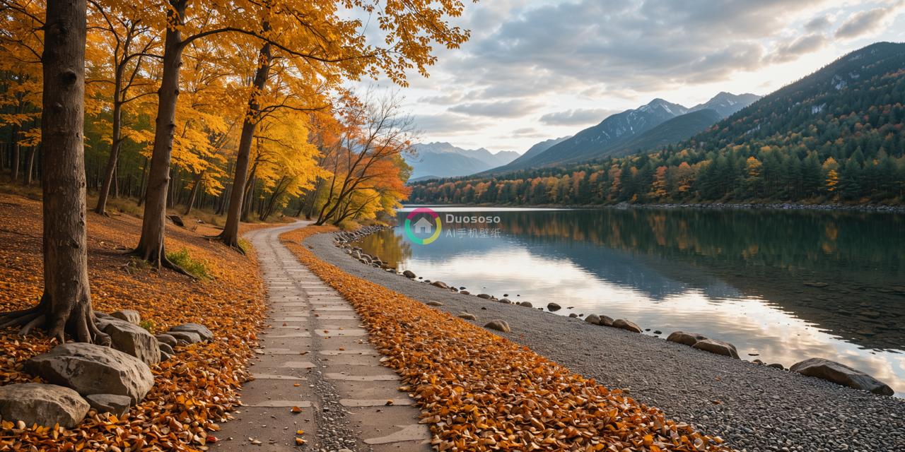 描绘了宁静的秋季湖畔美景