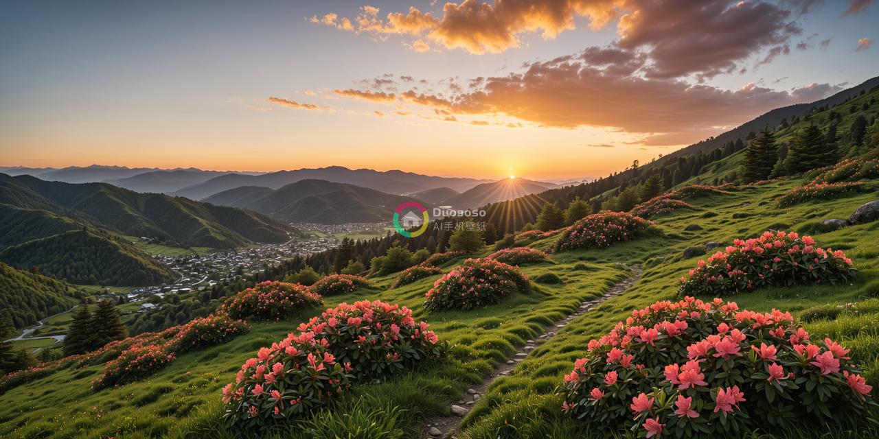 绝美日落，山谷画卷，粉红棕榈伴夕阳