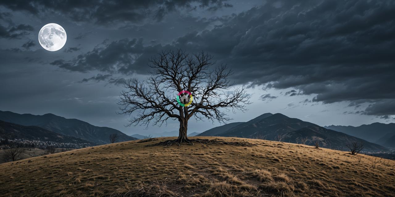 “月夜孤 silhouette树”