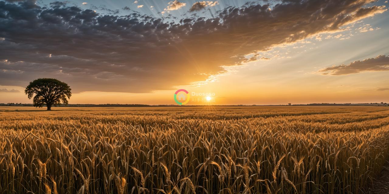 《金色麦田下的壮丽日落》