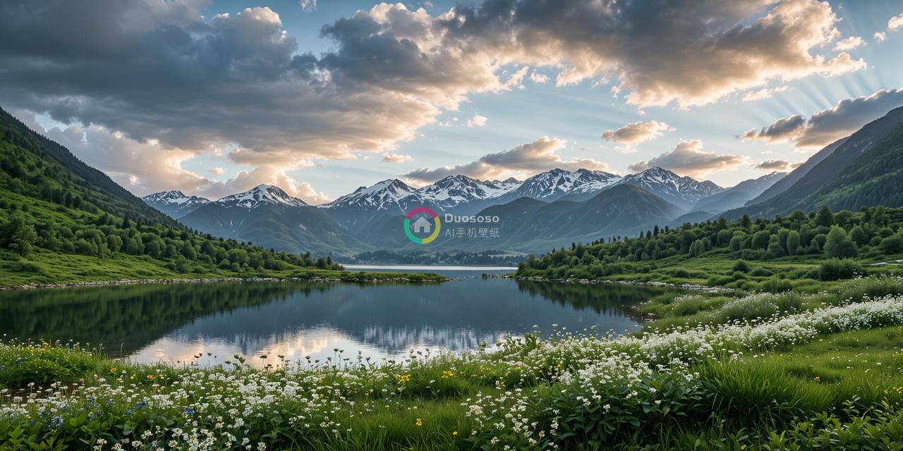 宁静的日落山水画