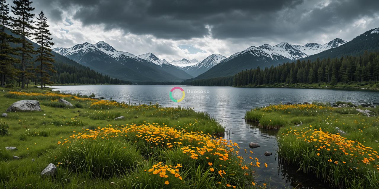 一片纯净的高山湖泊镶嵌在壮丽的自然画卷中