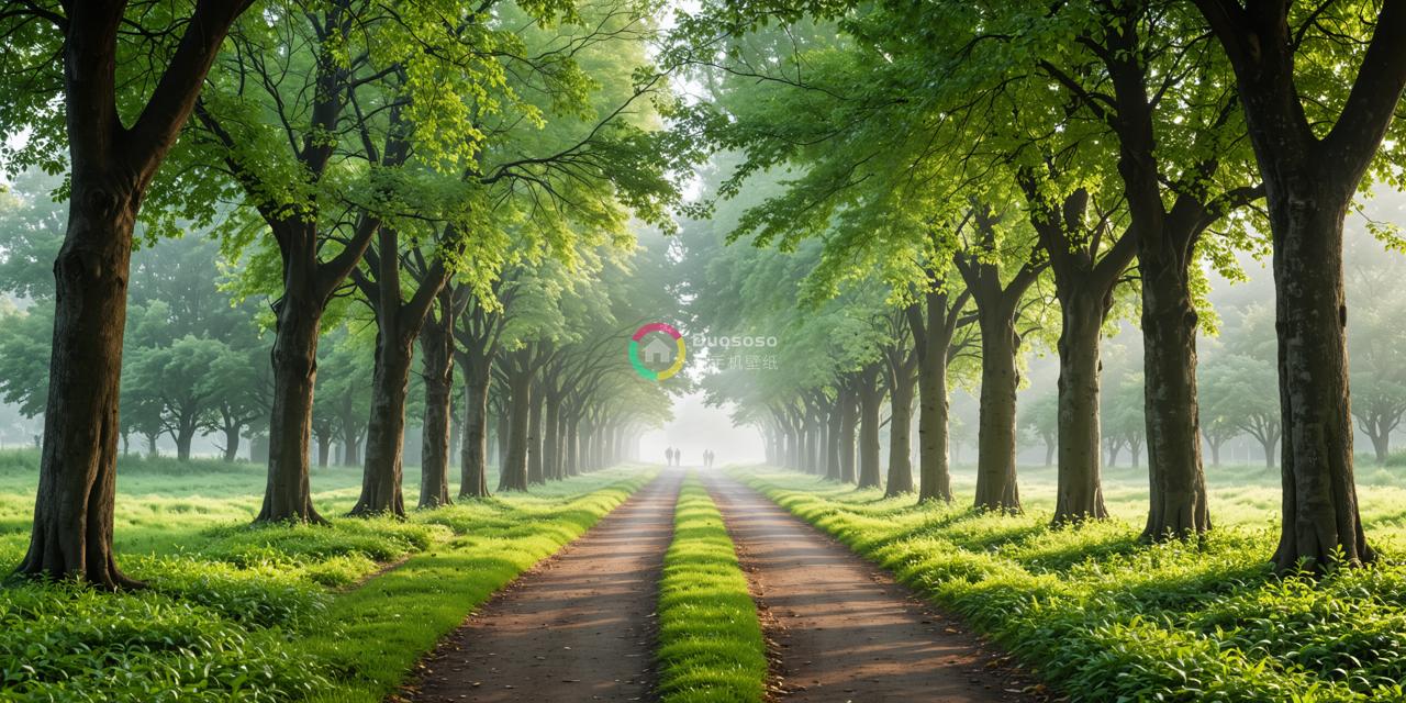 《晨曦中的林间小路》