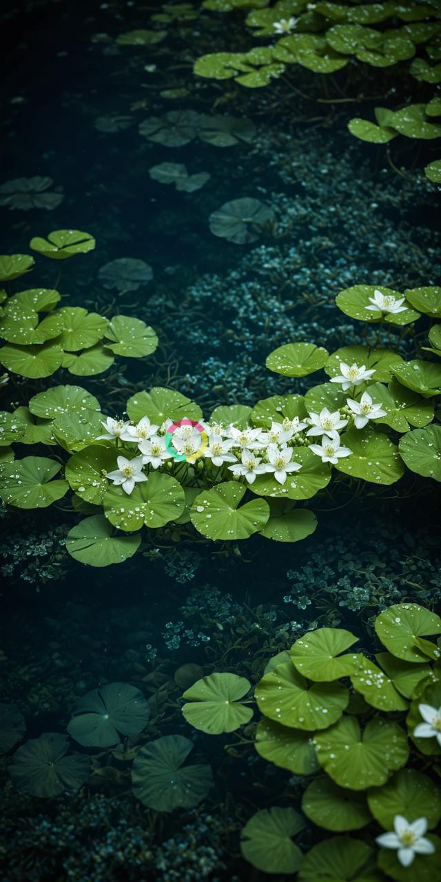 黑暗中的绿色花海