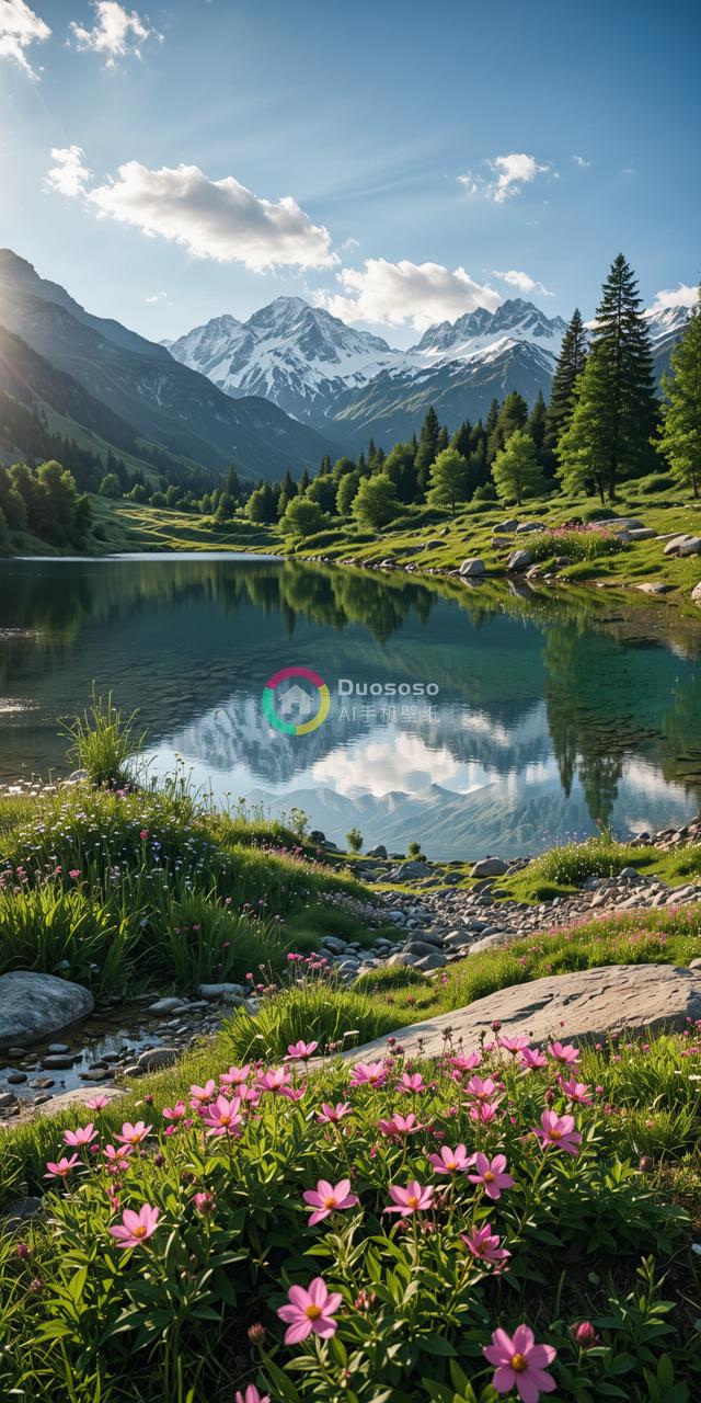 阿尔卑斯山景：湖光山色，画意无穷