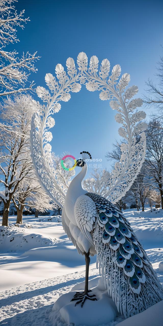 “雪山白头雕件：威严与自然之美”