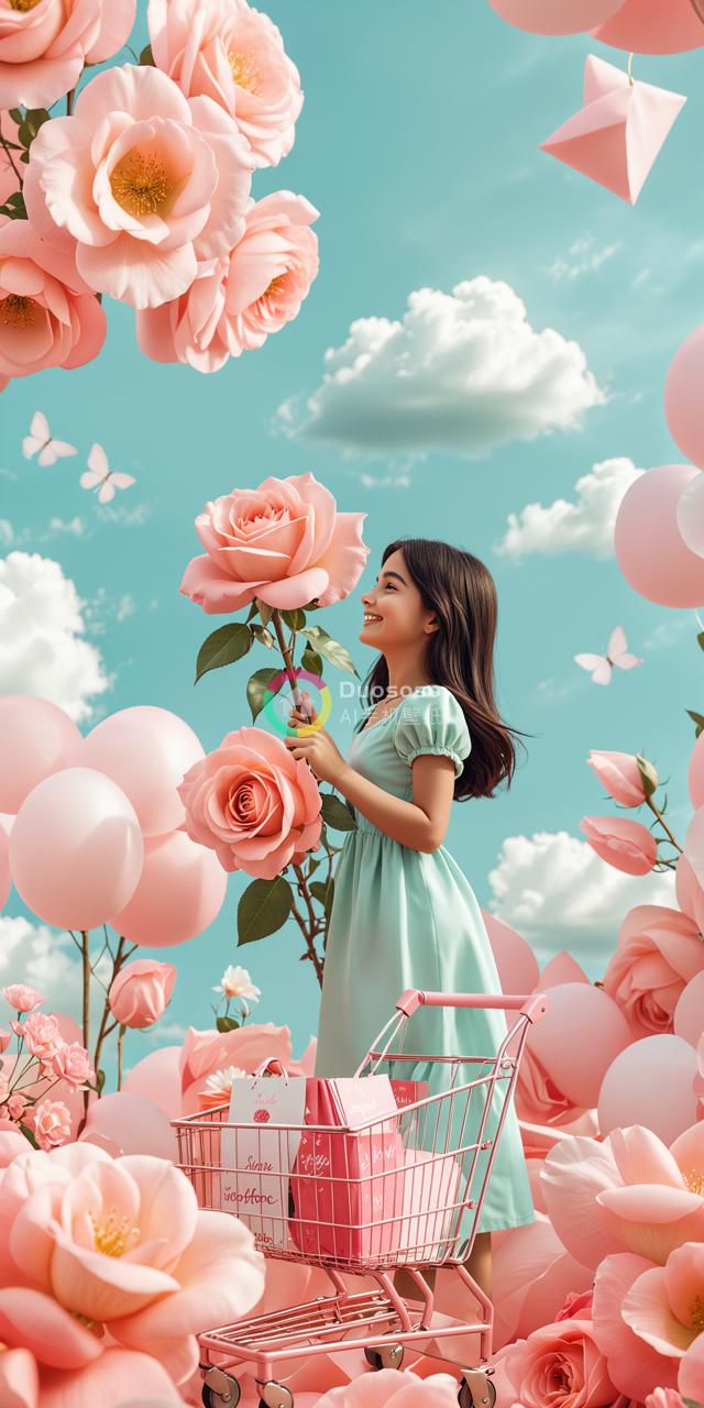 《童话花园里的小女孩》