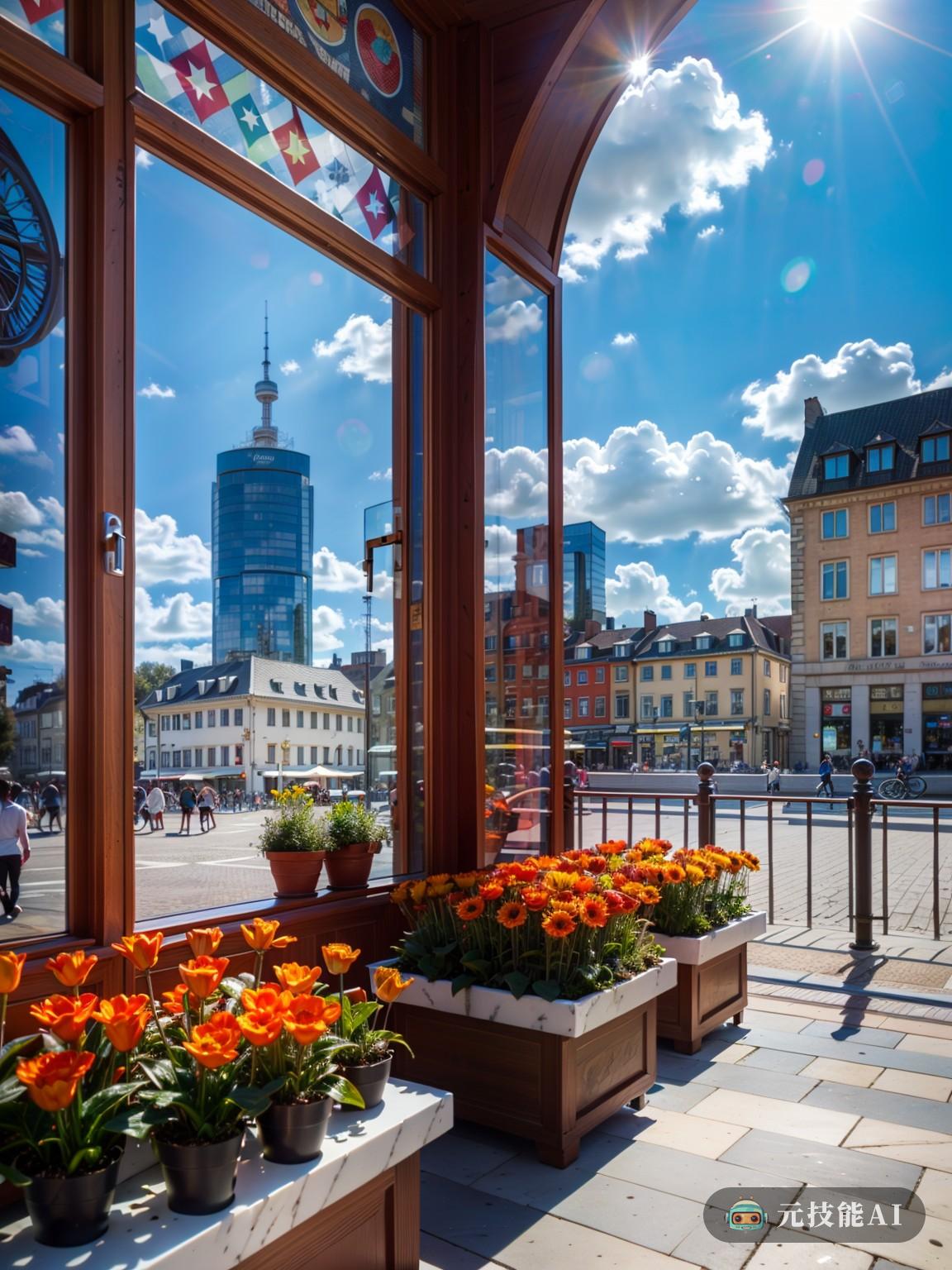 古老的城市广场是一个充满活力的生活挂毯,游客和当地人来来往往,沉浸