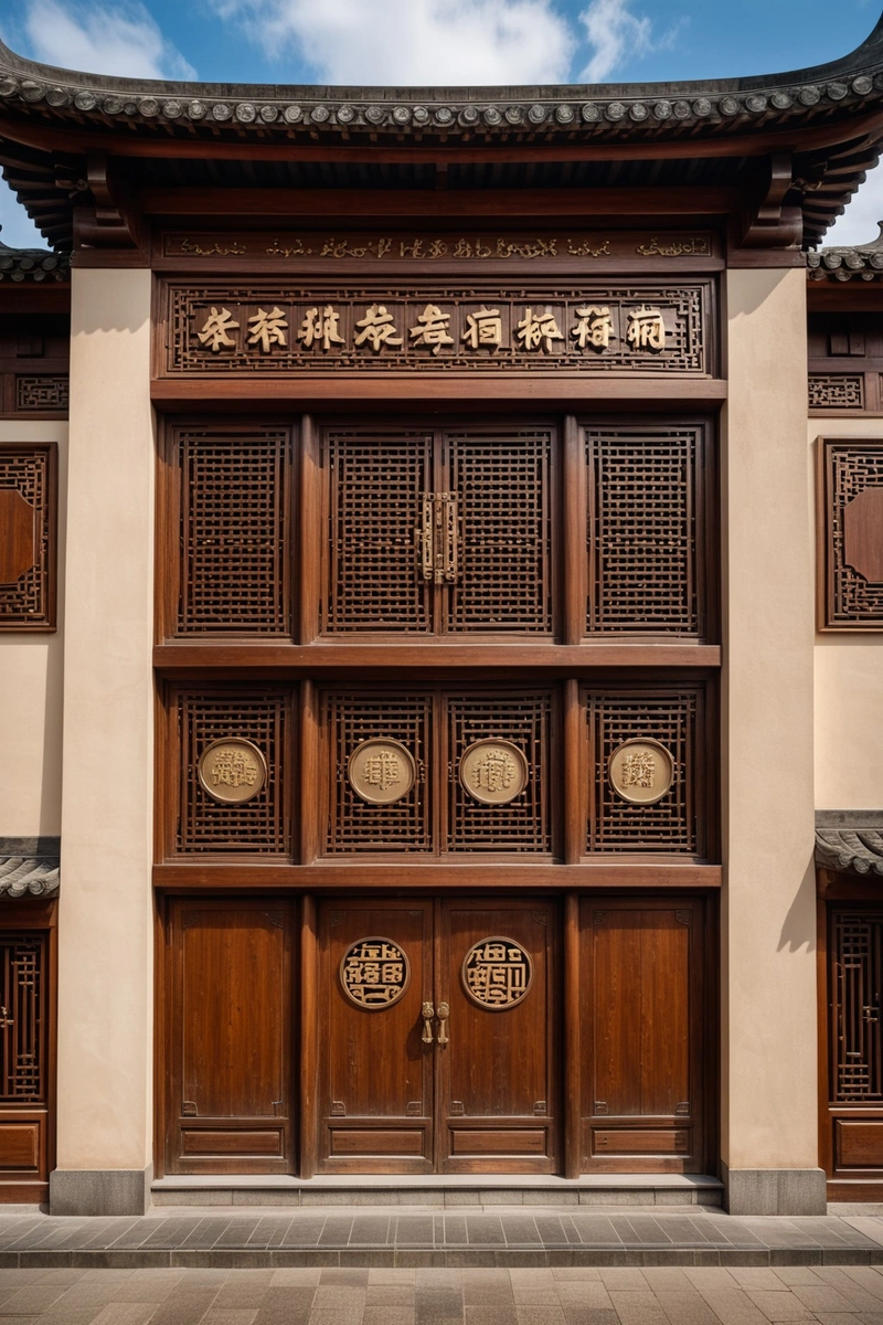 外国一座两层建筑的外景镜头。该建筑以传统的中国建筑为特色,一楼是白色的墙,二楼是棕色的墙。墙上有装饰元素,如雕刻的木制屏风和窗棂。这座建筑的入口上方有一个牌子,上面写着“西溪博物馆”。入口是一扇带有青铜框架的玻璃门。天空似乎是阴的,天空中有几朵云。这幅图捕捉到了中国传统建筑的精髓及其所代表的文化遗产。 外国一座两层建筑的外景镜头。该建筑以传统的中国建筑为特色,一楼是白色的墙,二楼是棕色的墙。墙上有装饰元素,如雕刻的木制屏风和窗棂。这座建筑的入口上方有一个牌子,上面写着“西溪博物馆”。入口是一扇带有青铜框架的玻璃门。天空似乎是阴的,天空中有几朵云。这幅图捕捉到了中国传统建筑的精髓及其所代表的文化遗产。