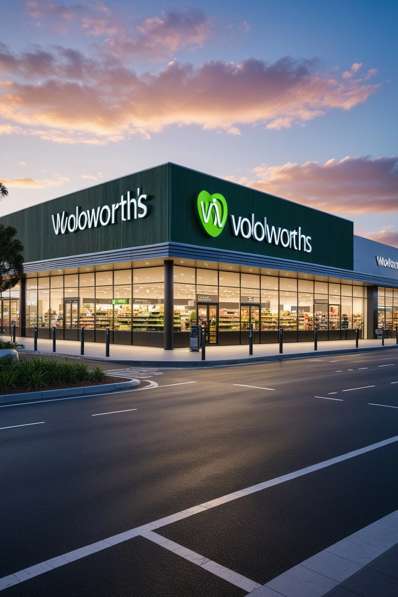 艺术家对Southport Benowa和Pacific街道拐角处的新Woolworths超市的印象。