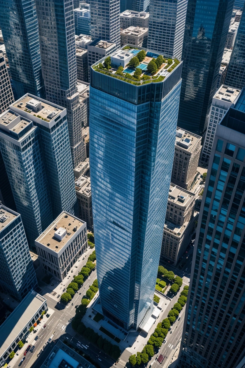 美国加州旧金山市Salesforce大厦鸟瞰图。这座塔是一座玻璃摩天大楼,在城市天际线的背景下显得格外显眼。这张照片拍摄于一个晴朗的日子,蓝天白云。周围的环境由其他高层建筑、街道和树木组成。这张照片捕捉到了这座城市现代建筑和城市景观的精髓。 美国加州旧金山市Salesforce大厦鸟瞰图。这座塔是一座玻璃摩天大楼,在城市天际线的背景下显得格外显眼。这张照片拍摄于一个晴朗的日子,蓝天白云。周围的环境由其他高层建筑、街道和树木组成。这张照片捕捉到了这座城市现代建筑和城市景观的精髓。